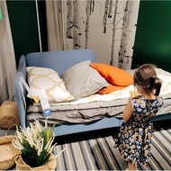 IKEA Broccolon Soft Bag Bed Frame with Corner Single Bed Sitting Bed Frame Sofa Bed Fabric Blue 90x2