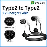 EVqiaoyi Type2 to Type2 EV Charging Cable 32A 7KW Female to Male 3M Cable for IEC62196-2 EV Charging