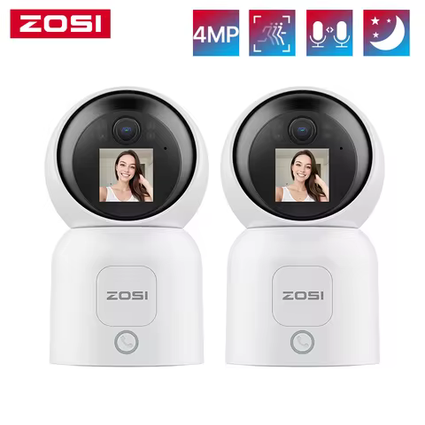 ZOSI C519M 4MP HD Indoor Baby Monitor 1.44 Inch Screen 2.4G/5G WiFi Video Call Auto Tracking Wireles