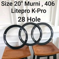 Litepro 20 inch Pure 406 folding bike Rims. Hole 28h 28hole 28h folding bike rim material Aluminum Alloy presta valve