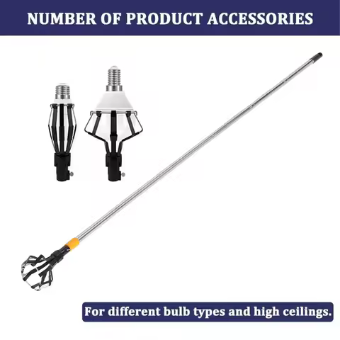 High Ceiling Light Bulb Changer Cover Lock Design Telescopic Extension Pole Light Bulb Changer High 
