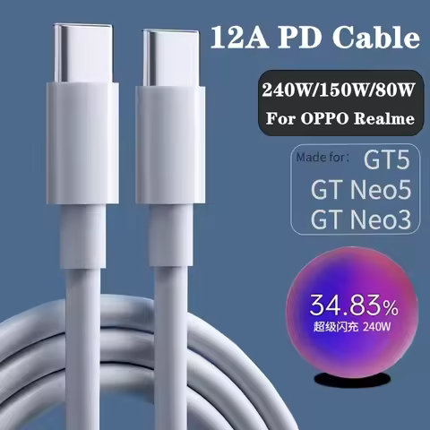 Original Realme GT5 GT3 GT Neo 5 3 Se 12A Cable Super VOOC Dart 240W 160W 150W Fast Charginng Wire L