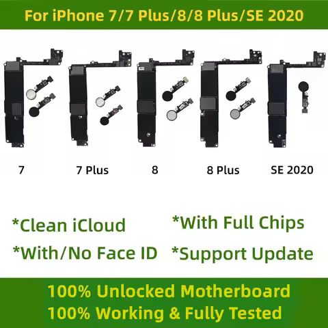 100% Working For iPhone 8 Plus Motherboard Unlocked For iphone 7 Plus Logic Board clean iCloud with