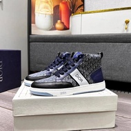 Light Luxury dior dior Shoes Men's Casual Shoes White Shoes High-Top Sneakers Men's Shoes