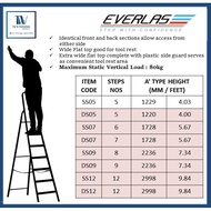 5/7/9/12 Steps Hardness Aluminium Single Sided / Double sided Ladder Everlast