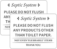2 Pack Do Not Flush Rules Bathroom Signs, 4.7 x 3.5 Inch Cute Septic System Bathroom Sign,Please Flu