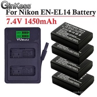 ENEL14 Li-ion Baery 1450mAh For Nikon D3100 D3200 D3300 D3400 D3500 D5600 D5100 D5200 P7000 P7100 P7800 EL14 Camera Baer