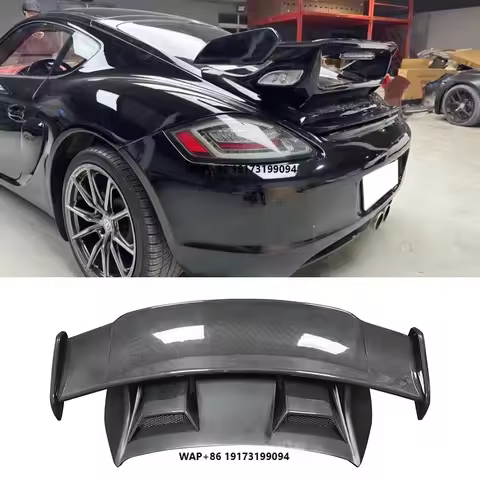 Frp /Carbon Fiber GT3 Style Rear Trunk Spoiler Wing for-Porsche Cayman 987 718 981 Boxster Upgraded 
