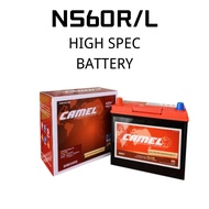 (Installation Included) Car Battery Bateri Kereta NS60 60B19L Camel Plus | PERODUA Myvi Axia Alza Be