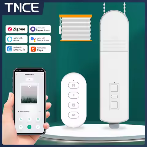 TNCE Smart Tuya Zigbee Chain Roller Blinds Smart Electric Curtain Shade Drive Motor App Control Work