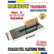 Ready Stock in Malaysia (99999) RAINBOW STAINLESS STEEL PLASTERING CEMENT TROWEL 4.1/4’’ SOFT [MADE 