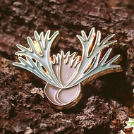 銀鹿鹿角蕨-金屬-強磁吸鐵-徽章