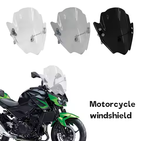 For Kawasaki Z400 Z500 Z650 Z900 New Universal Windshield Covers Motorcycle Windscreen Adjustable Wi