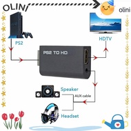 OLINI Adapter, HD Cable PS2 to HDMI Converter, Portable Game to HDMI 480i/480p/576i 3.5mm Audio Outp