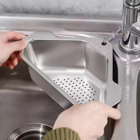 1pc Sink Drain Basket Triangular Sink Kitchen Sink Wash Basin Leftovers Filter Holder