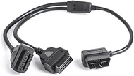 OBDII OBD2 16 Pin Right Angle Male to Female Y Splitter J1962 Extension Cable Car Diagnostic Extende