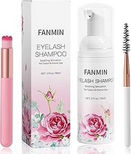Eyelash Extension Cleanser 60ml +Mascara Wand+ Brush Eyelid Foaming Cleanser,Eyelash Wash and Lash B
