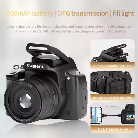 Beginner-Friendly Digital DSLR Camera 68MP HD Photo 4K Video Flip Screen Waist-Level Viewfinder for 