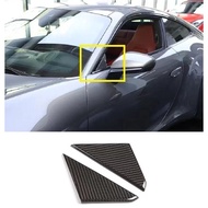 Real Dry Carbon Fiber Car Front A-Pillar Triangle Sticker Cover Trim Fit For Porsche 911 992 2019-20