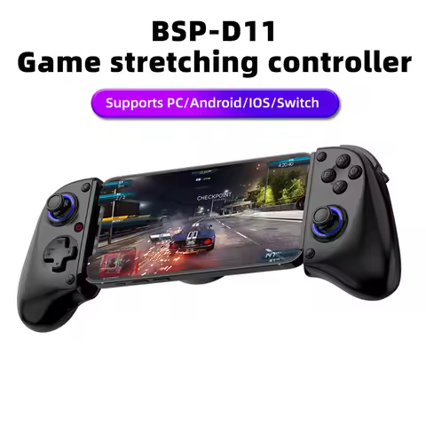 D11 Stretchable Game Controller Hall Trigger Supports Android Phone/Switch/PC/iOS/ Streaming Control