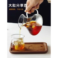 Dheer Hand Brew Coffee Maker Set Big Belly Coffee Sharing Pot Heat-Resistant Glass v60 Filter Cup Ha