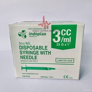 【COD】Indoplas Disposable Syringe with Needle - 3cc/ml W4Z6