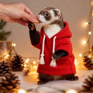 [COD] Ferret Hoodie, Soft Thick Fleece Ferret Pullover, Fashionable Cozy Stylish Drawstring Elastic 
