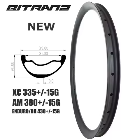 29er MTB AM ENDURO 39mm 31mm Wide Asymmetric Tubeless Carbon Rim 20mm UD 3K 12K 24H 28H 32H 36H 29in