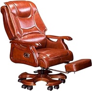 Ergonomic Wood Office Chair, High Back Executive Chairs, Thick Seat Cushion, Reclining Leather Adjustable Seat Height Computer Desk Chair, Weight Capacity 400 lbs lofty ambition