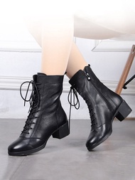 Yizhongfei Leather Dance Shoes Women's Shoes Adult Square Dance Shoes Jazz Autumn Dancing Shoes Soft Bottom Sailor Dance Boots