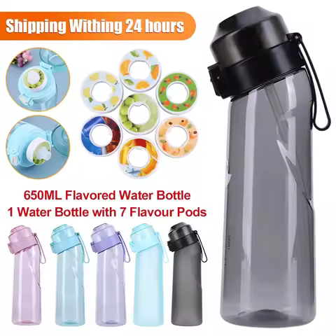 650ml Flavored Water Bottle with Flavor Pods Frosted Air Water up Bottle Camping Fishing Water Cup S