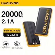 UACUYGO Powerbank 20000mah 2 Built-in Cables & 5 Ports powerbank fast charging 10000mah powerbank CC
