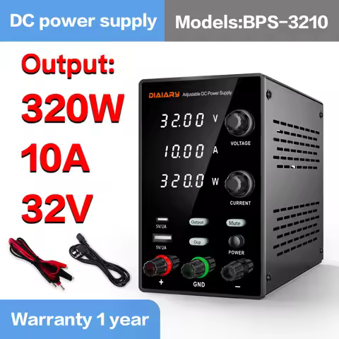 DC Power Supply 32V 10A Laboratory Regulator Switching Bench Power Supply Adjustable