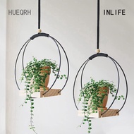 INLIFE Hanging Flower Pot Shelf Hanging Basket Plant Pot Holder Plant Hanging Planter Garden Flower Vase Holder Home Balcony Decoration