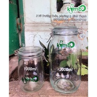 1 Liter Glass Jar 2 Liter Dedicated Lid For kombucha, kefir