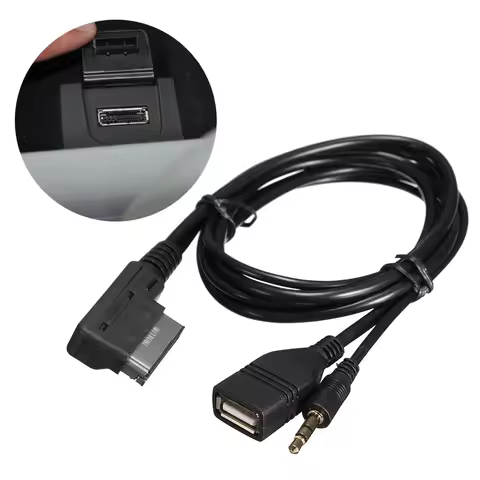 1PC Music MDI AMI MMI Interface Adapter Cable USB for Charging + 3.5mm AUX Audio for Audi A6L A8L A4