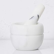 Mortar and Pestle Set, Pestle Mortar Bowl Sets Marble Premium Solid Stone Spice Grinder Grinding Pot for Cooking Garlic Spices Herb Washable,Gray mortar&amp;pestle (Color : White, Size : -)