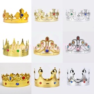 Adjustable Size Crown Plastic Halloween Birthday Crown King Queen Princess Crown Adult Kid Accessory