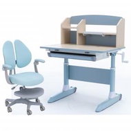 威帕斯 - 威帕斯 - WIPAS-威帕斯501 人體工學手動升降兒童學習枱連書架 (80cm) 加可升降矯正坐姿座椅套裝(藍色)
