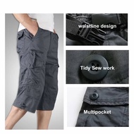 Man 6 pocket Pant 3 Quarter panta casual 100% cotton febric(durable) seluar lelaki 3 suku