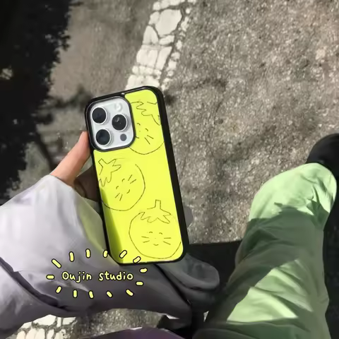 Korean Ins Design Vegetarian Cute Tomato Phone Case For iPhone 16 Pro Max 15 14 13 12 11 Pro Mini 7 