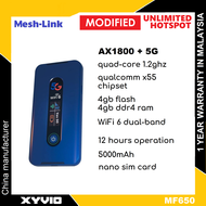 MESH-LINK MF650 AX1800 5G Modem Quad-Core 1.2Ghz + Qualcomm X55 4GB+4GB Modem Router ( lancomm / tpli