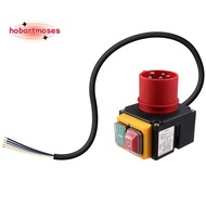 3-Phase 400 V Emergency Stop Switch 3 Phase with Cable and Phase Inverter Industrial Plug Protection