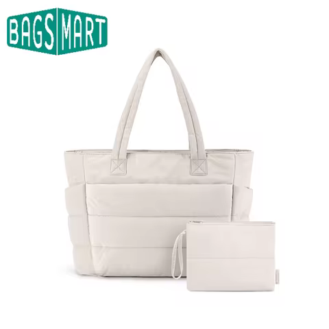 BAGSMART Women's Tote Bag Simple Travel Bag Casual Commuting Messenger Handbag Student College Shoul