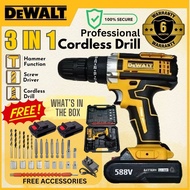 Heavy Duty Cordless Drill Batteri Portable Hand Drill Screwdriver Bor Hammer Drill DEWALT Cordless D