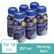 Lốc 6 chai sữa bột người lớn pha sẵn Ensure Gold hương vani 237 ml