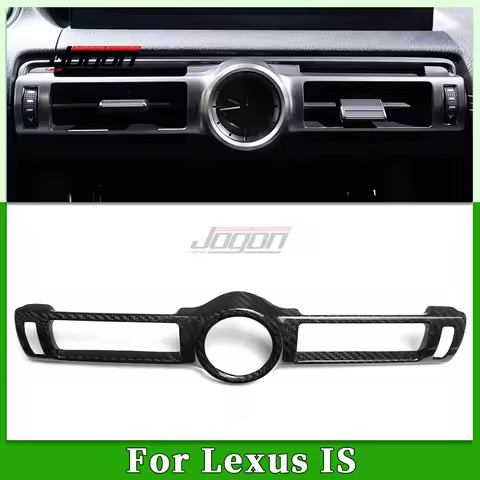 Carbon Car Interior Dashboard Clock Ring Air Vent Outlet Cover Trim For Lexus IS250 IS300 IS350 IS 2