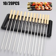 20PCS BBQ SKEWER Reusable Stainless Steel Skewer Stick Roasting Needle Skewer Grill Stick BBQ Tools 