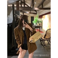 Addditional Purchase 8699 Pieces Suede Blazer Women 2025 Autumn Design Niche Loose Fashionable Retro