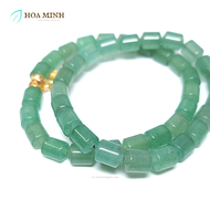 Vòng tay Aventurine Ngọc Đông Lăng hình trụ khối size 6x8 mm phối charm hoa mai | Hoa Minh Gem